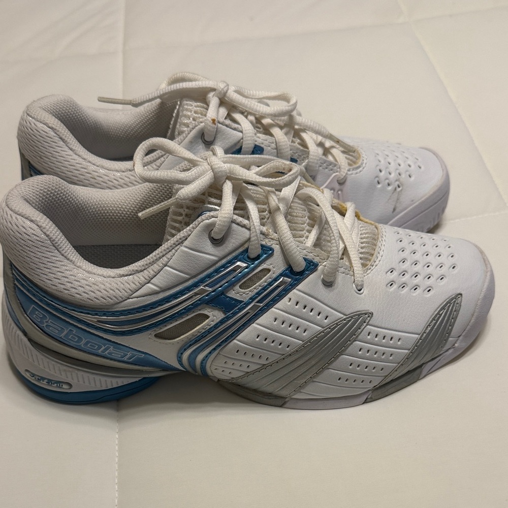 Babolat Women's White and Blue Athletic Shoes